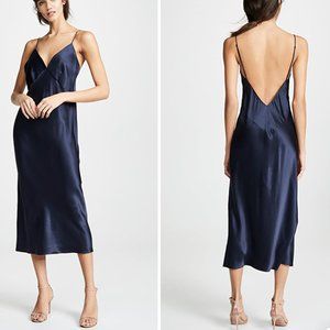 Olivia Van Halle Navy Slip Dress